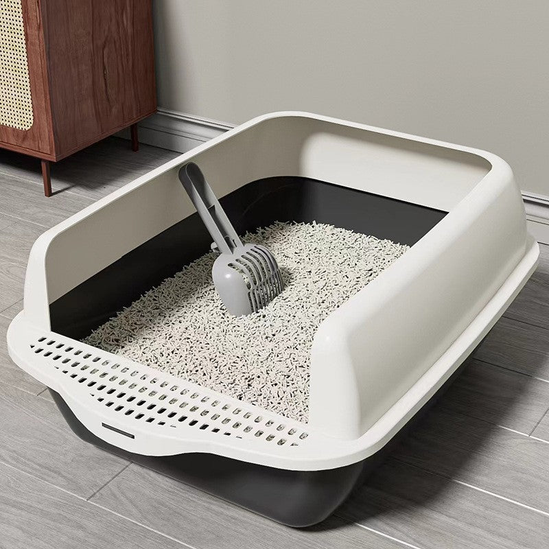 Large Semi-Enclosed Cat Litter Box – Easy-Clean Design