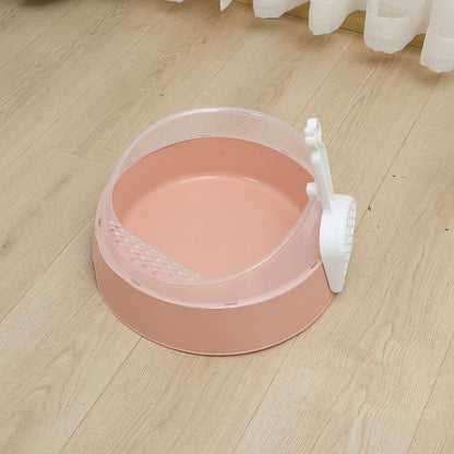 Semi-Enclosed Cat Litter Box with Scoop – Anti-Splash