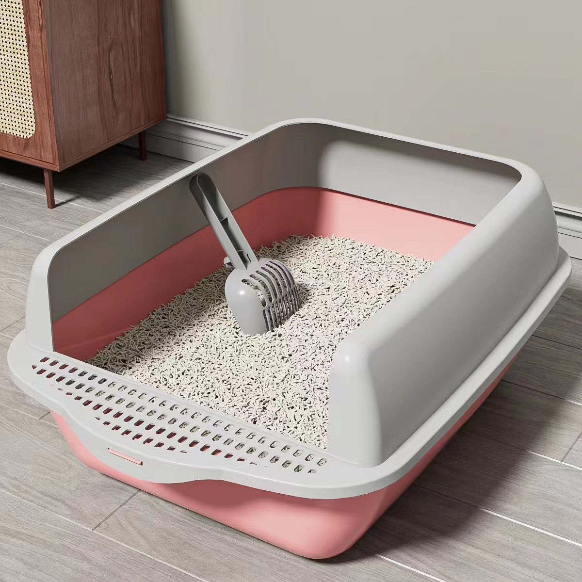 Large Semi-Enclosed Cat Litter Box – Easy-Clean Design