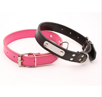 Personalized PU Dog Collar – Custom Name Pet ID