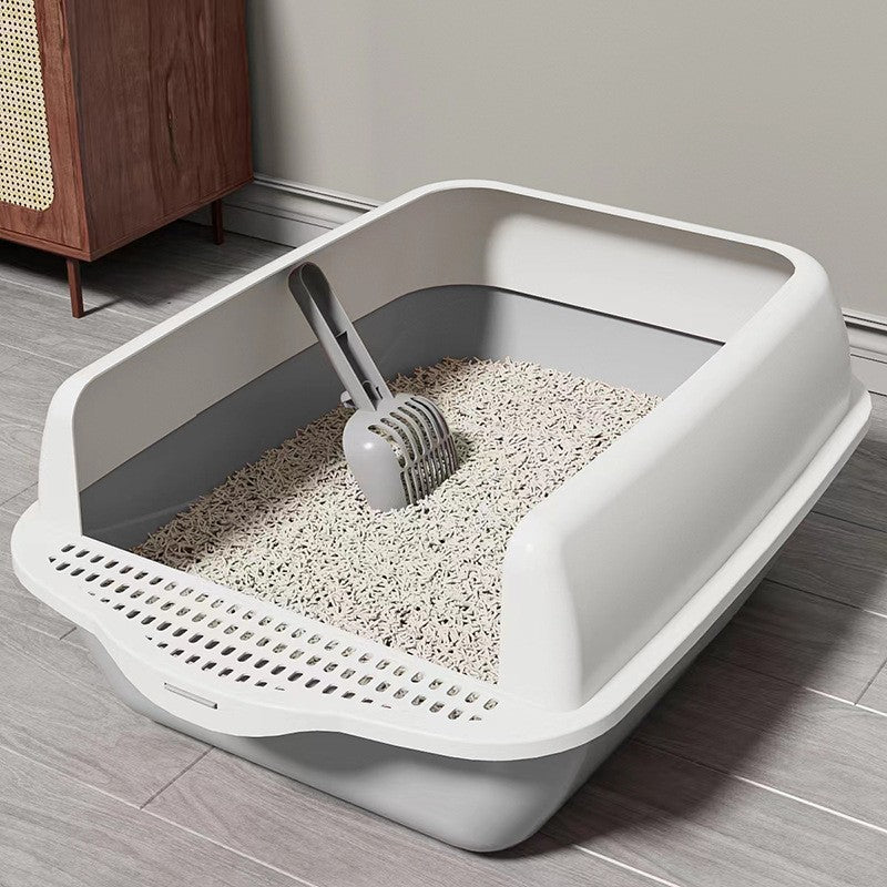 Large Semi-Enclosed Cat Litter Box – Easy-Clean Design