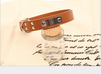 Personalized PU Dog Collar – Custom Name Pet ID