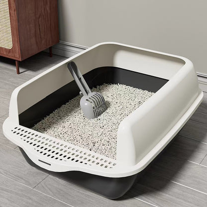 Large Semi-Enclosed Cat Litter Box – Easy-Clean Design