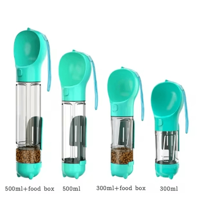Portable Dog Water Bottle With Built-In Food Container