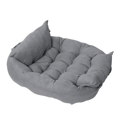 Folding Velvet Pet Cushion Bed – Soft, Supportive Design