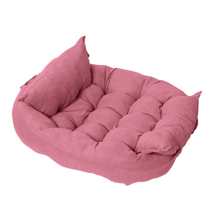 Folding Velvet Pet Cushion Bed – Soft, Supportive Design