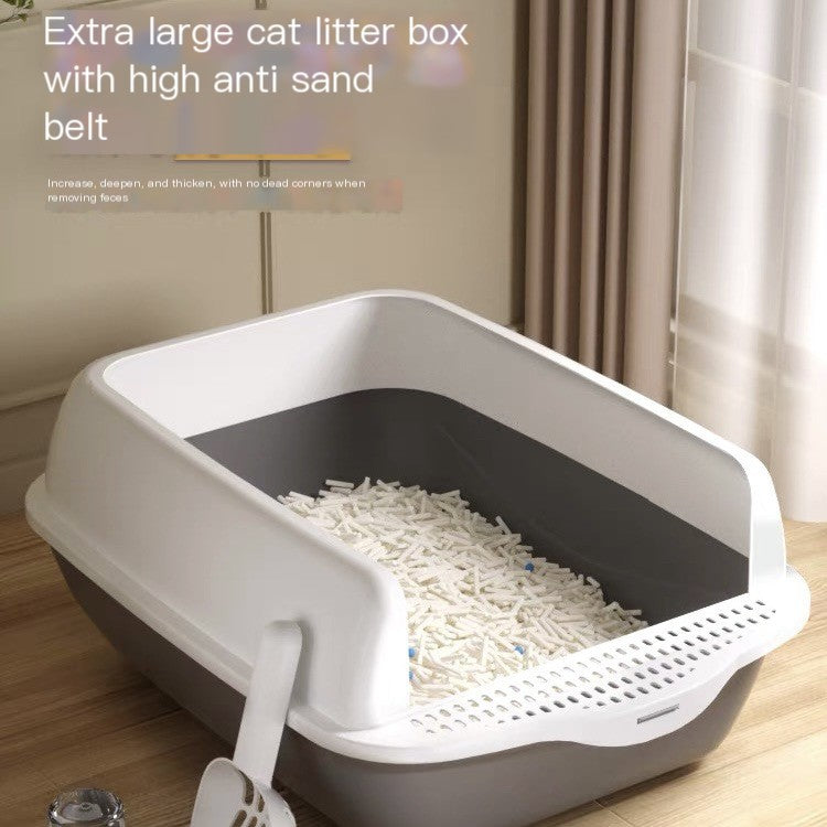 Large Semi-Enclosed Cat Litter Box – Easy-Clean Design