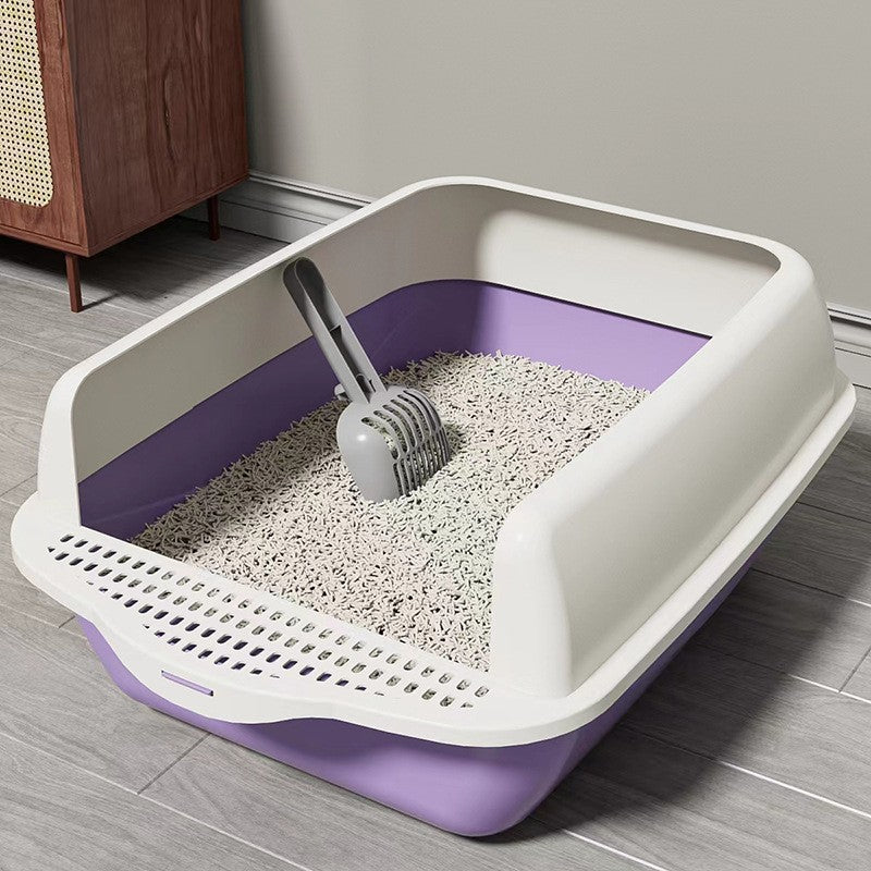Large Semi-Enclosed Cat Litter Box – Easy-Clean Design