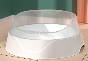 Semi-Enclosed Cat Litter Box with Scoop – Anti-Splash