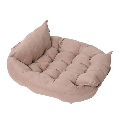 Folding Velvet Pet Cushion Bed – Soft, Supportive Design