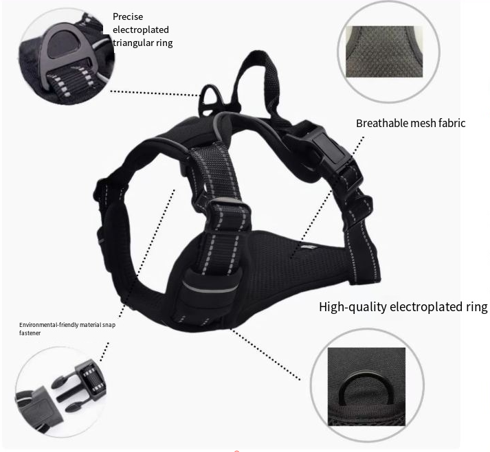 Reflective Nylon Dog Harness – Adjustable Chest & Back