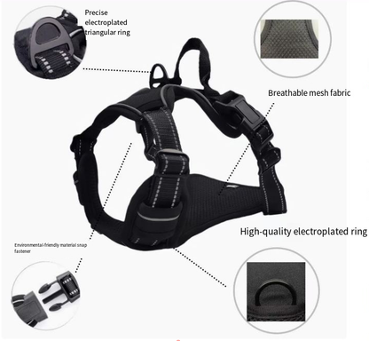 Reflective Nylon Dog Harness – Adjustable Chest & Back
