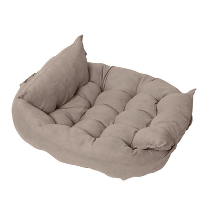 Folding Velvet Pet Cushion Bed – Soft, Supportive Design