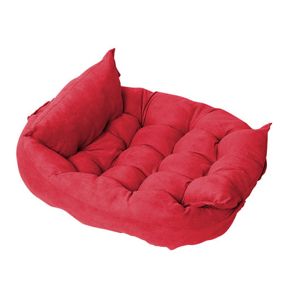Folding Velvet Pet Cushion Bed – Soft, Supportive Design