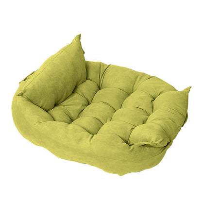 Folding Velvet Pet Cushion Bed – Soft, Supportive Design