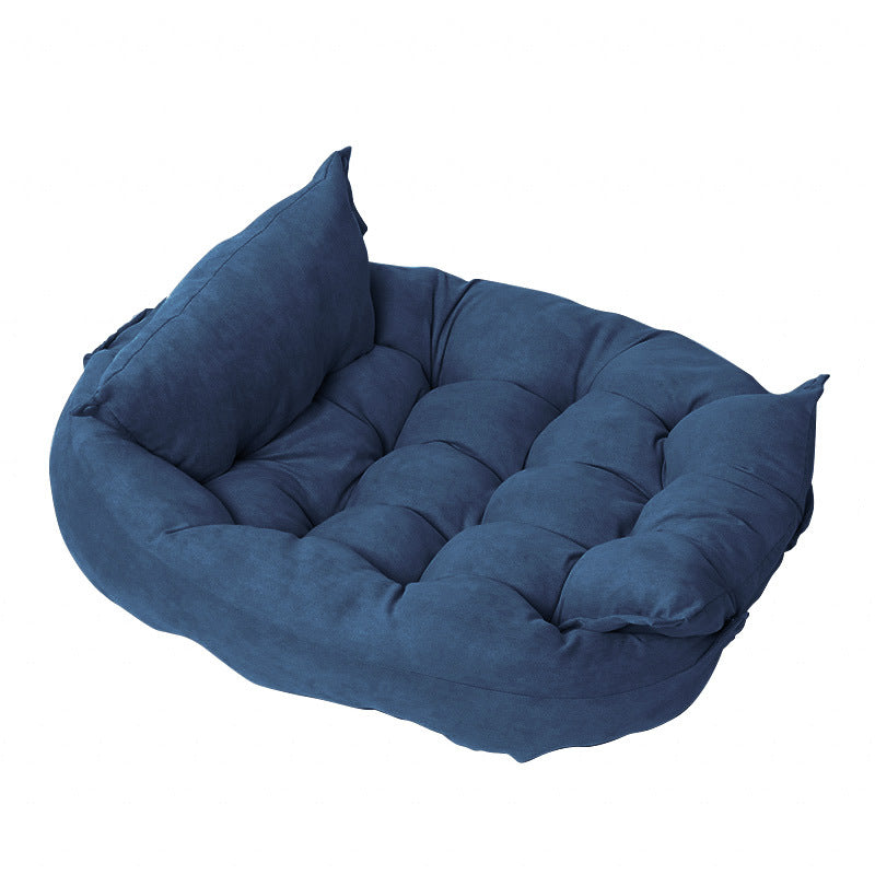 Folding Velvet Pet Cushion Bed – Soft, Supportive Design