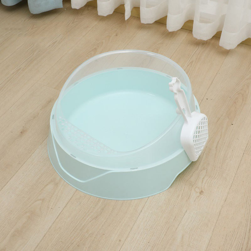 Semi-Enclosed Cat Litter Box with Scoop – Anti-Splash