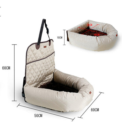 Water-Resistant Dog Car Bed With Thick Cushion