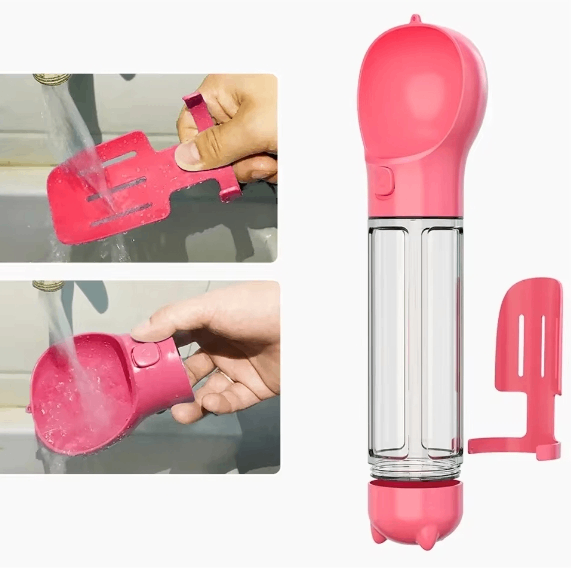 Portable Dog Water Bottle With Built-In Food Container