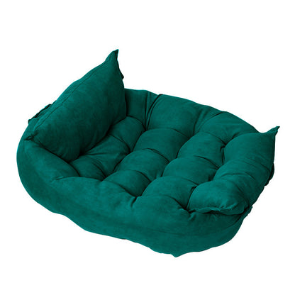 Folding Velvet Pet Cushion Bed – Soft, Supportive Design