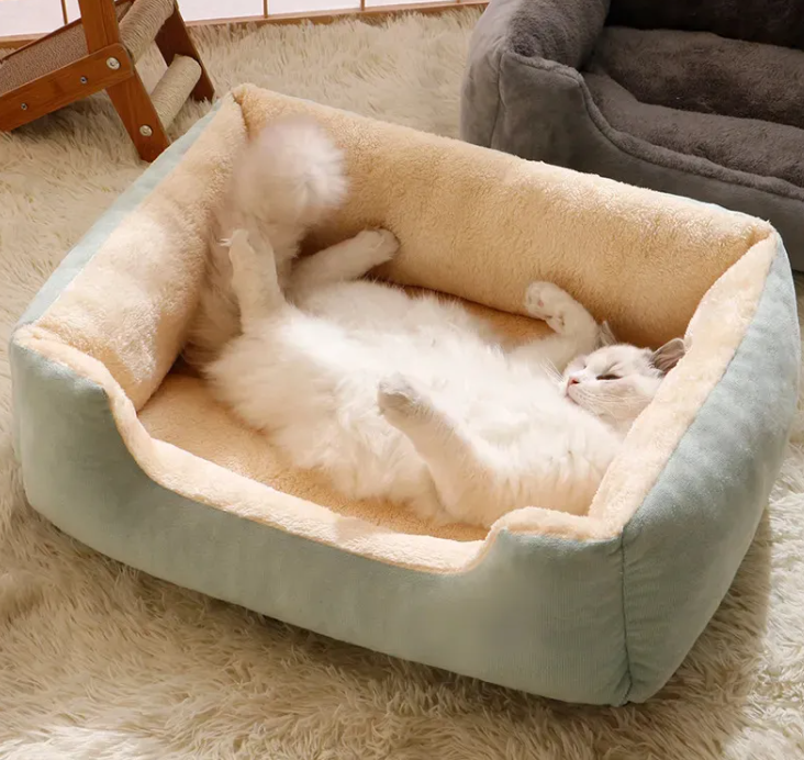 Cozy Cushioned Pet Bed for Cats and Dogs