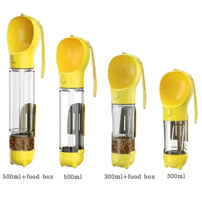 Portable Dog Water Bottle With Built-In Food Container