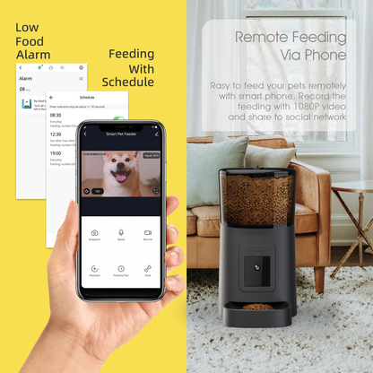 Smart Automatic Pet Feeder With 1080p Camera